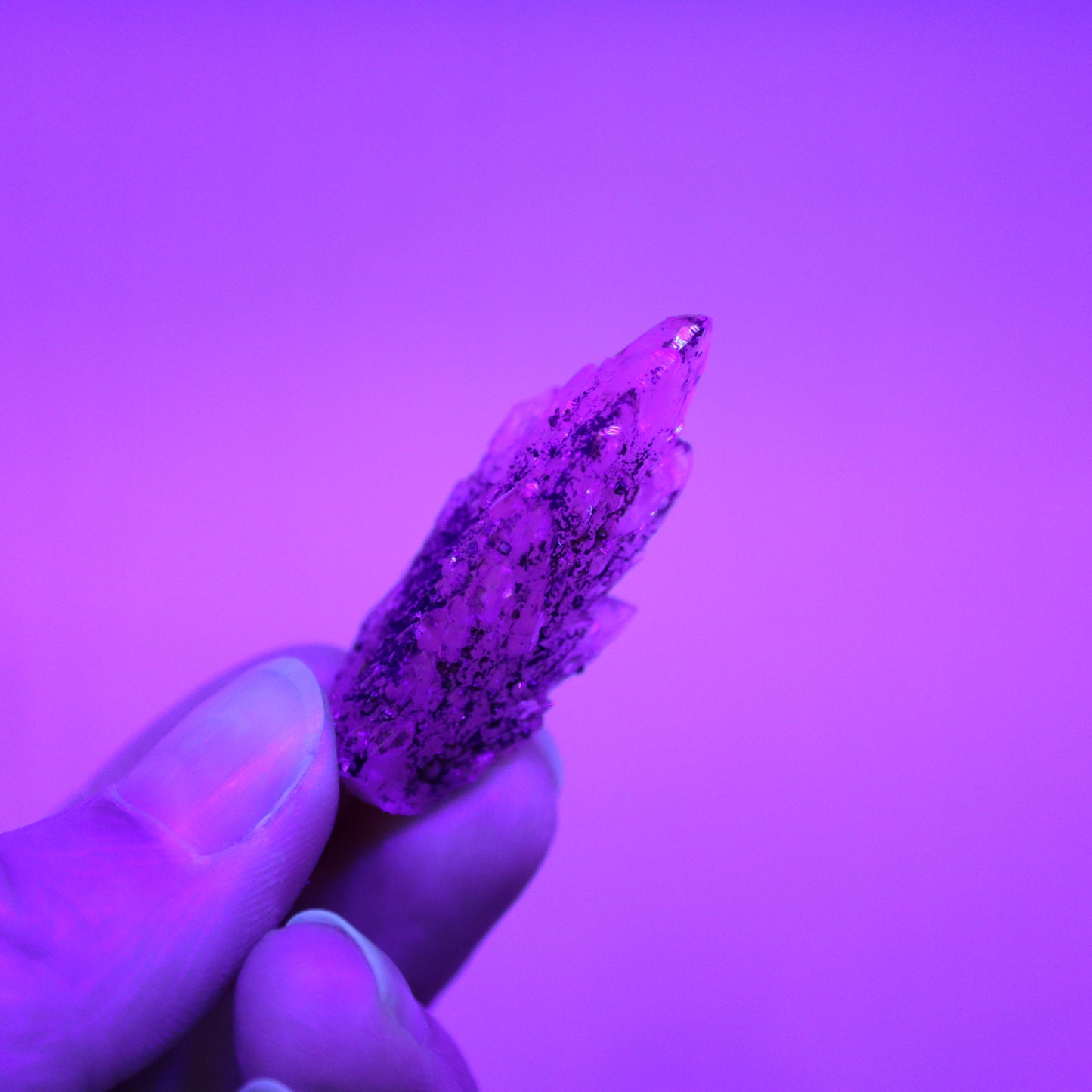Feather calciet met pyriet UV
