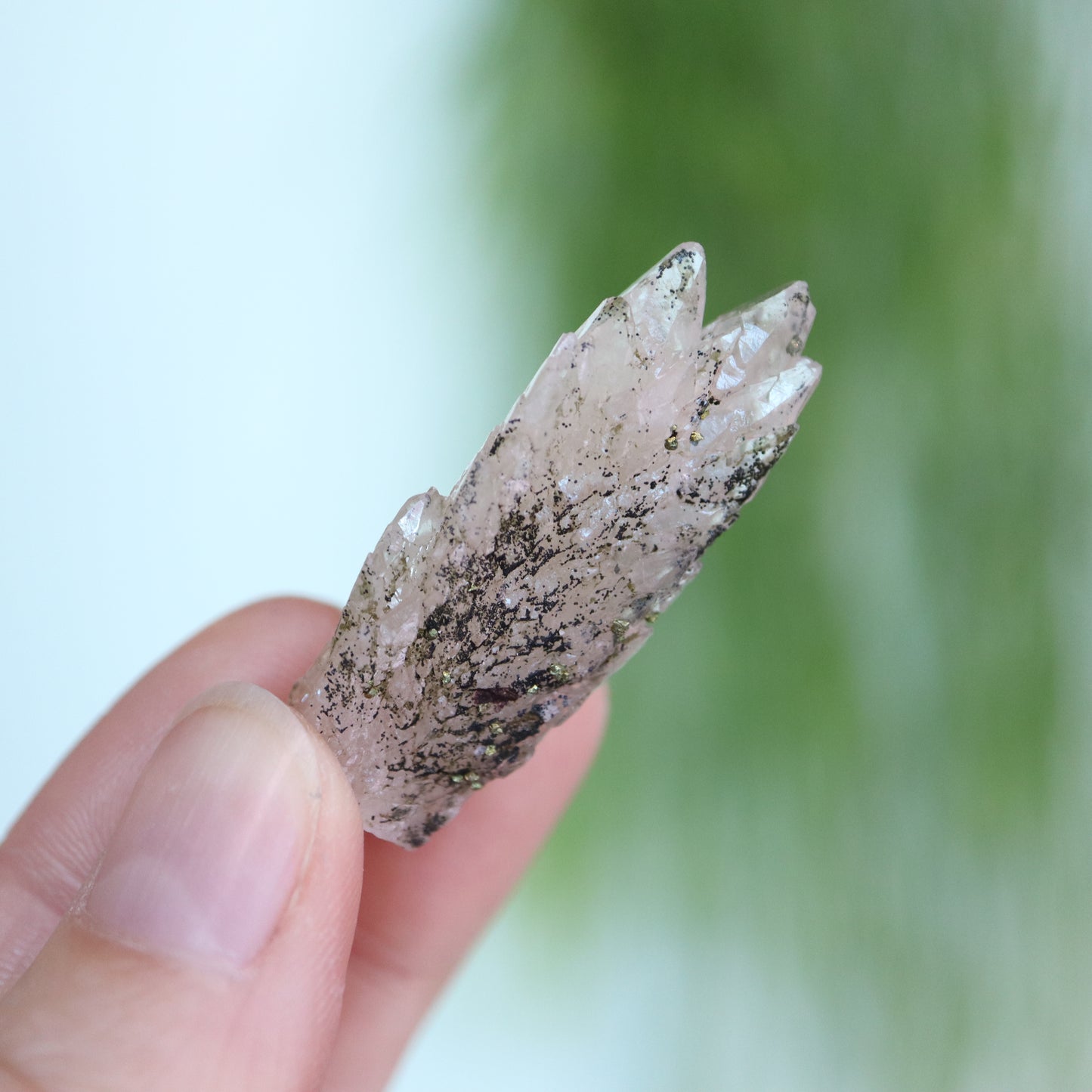 Feather calciet met pyriet UV