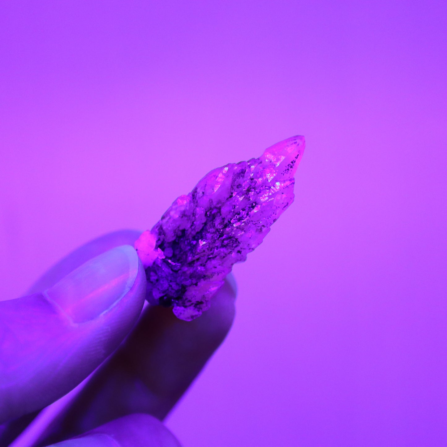 Feather calciet met pyriet UV