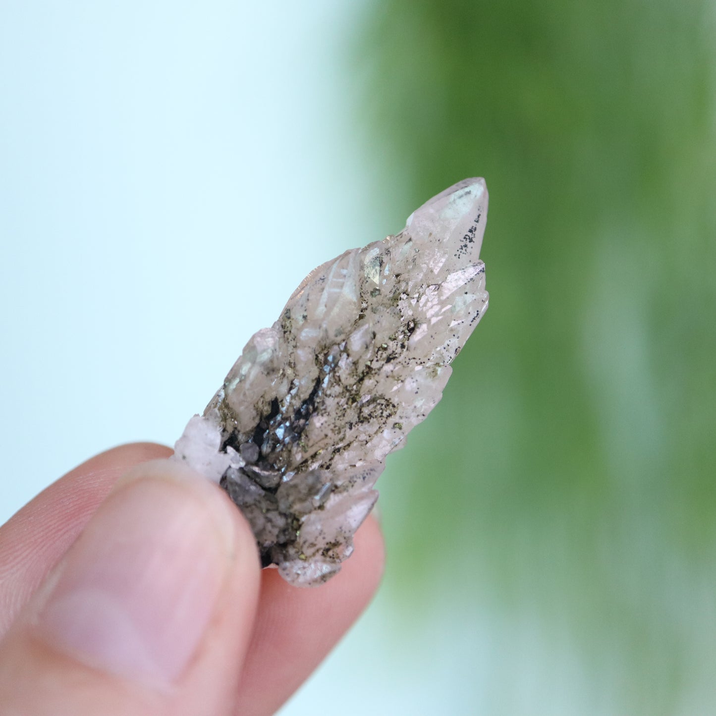 Feather calciet met pyriet UV