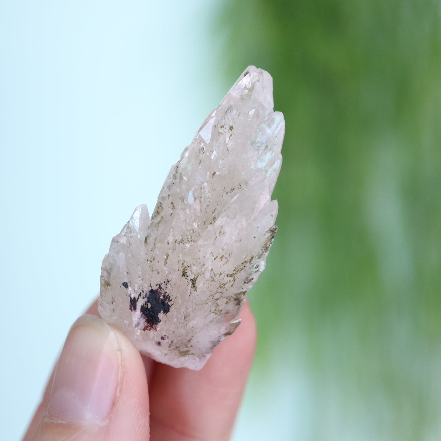 Feather calciet met pyriet UV