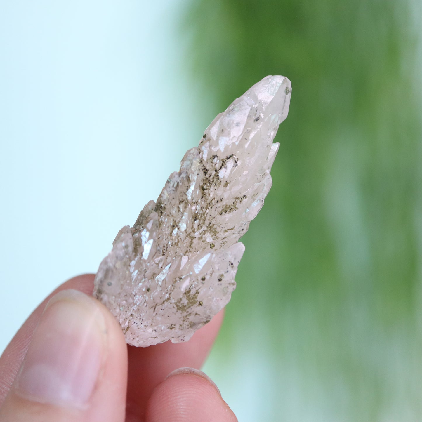 Feather calciet met pyriet UV