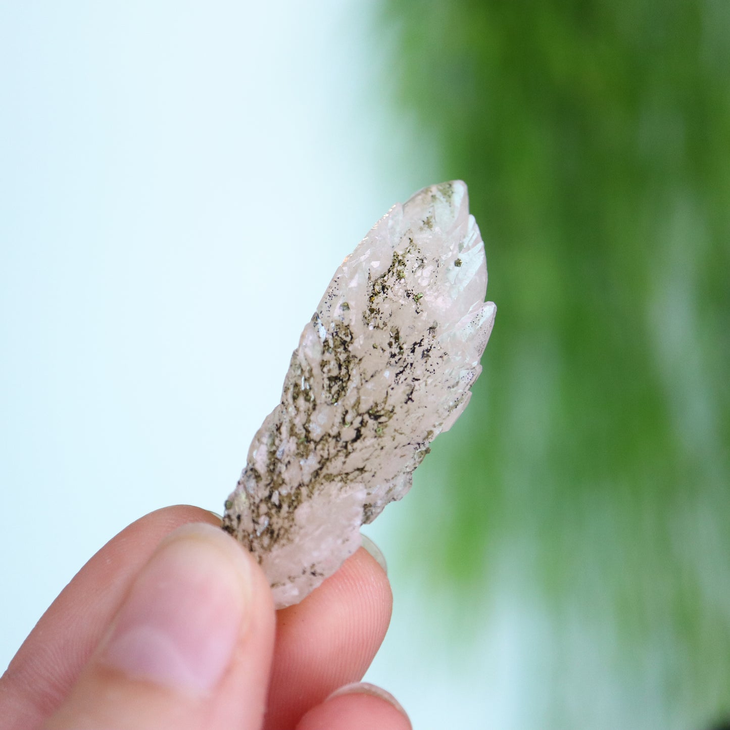 Feather calciet met pyriet UV
