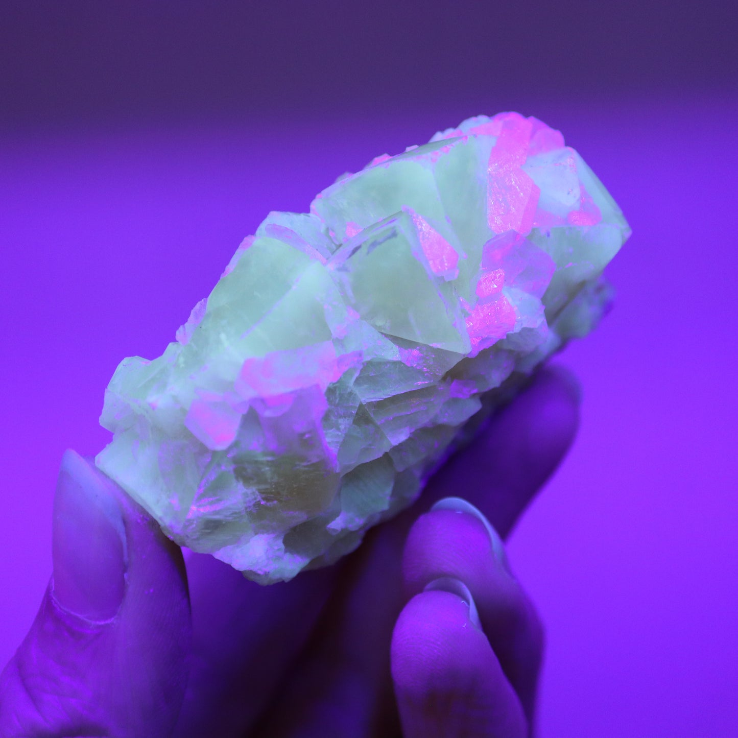 Honey calcite cluster UV