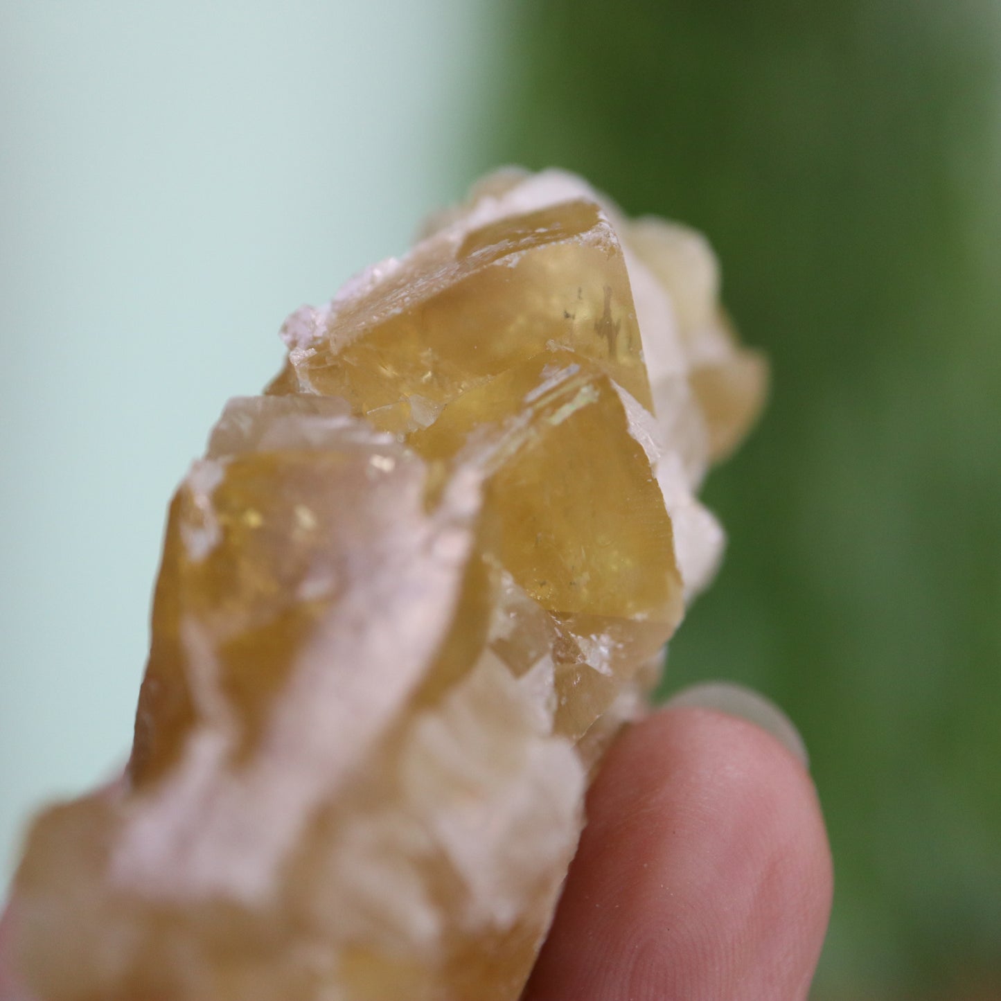 Honey calcite cluster UV