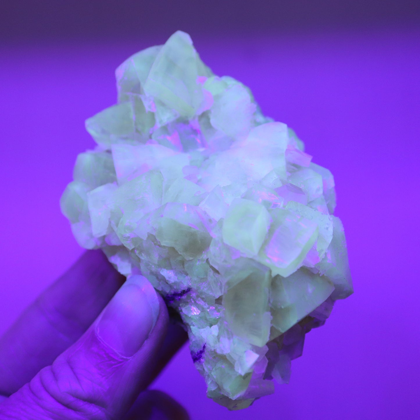 Honey calcite cluster UV