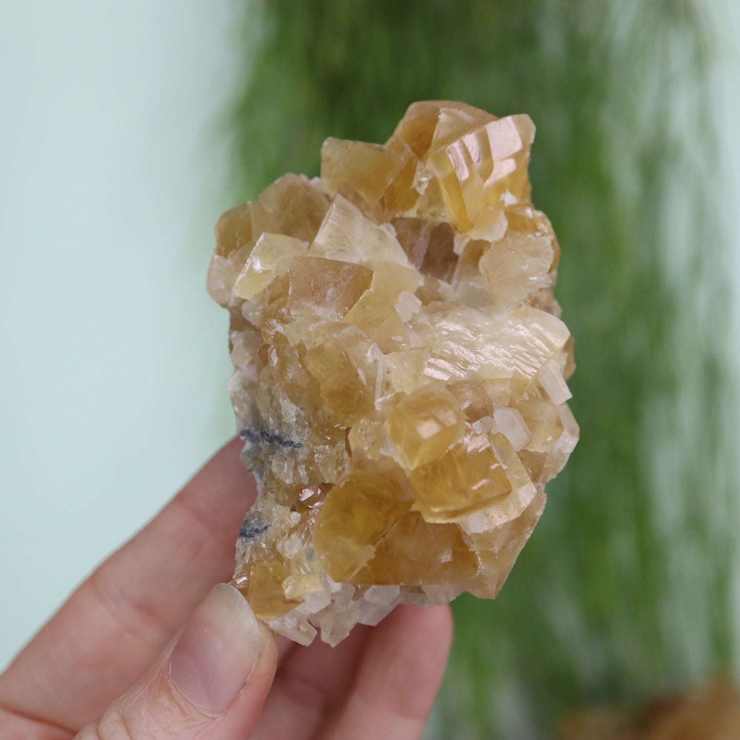 Honey calcite cluster UV