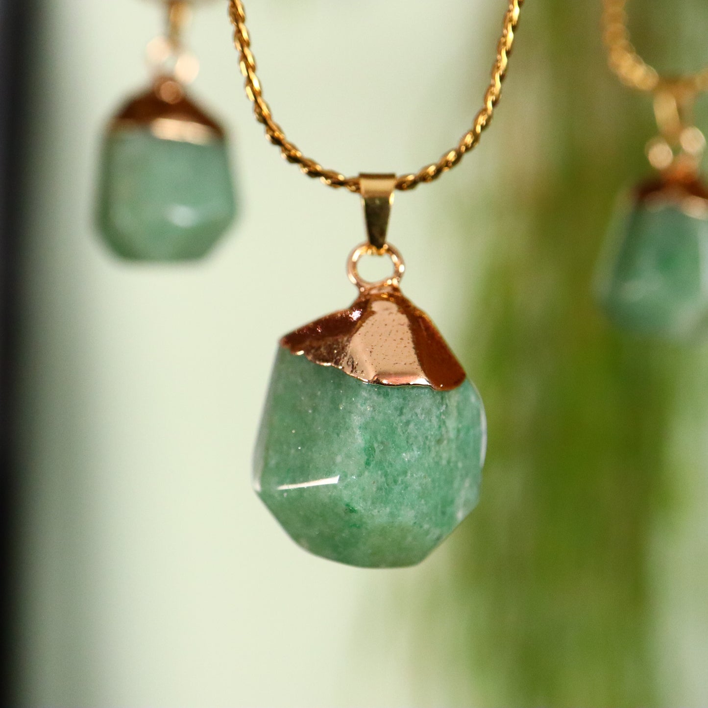 groene aventurijn hanger goud metaal