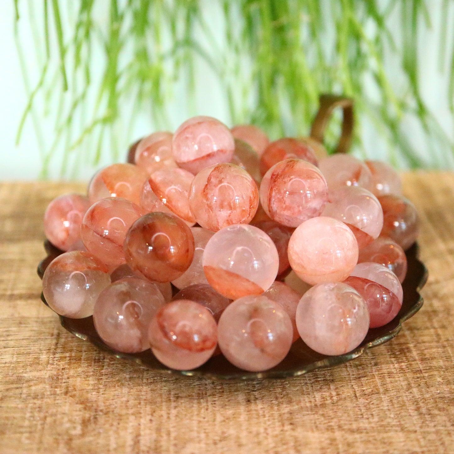 Hematoide kwarts mini sphere ‘’ Red Healer/vuurkwarts ''