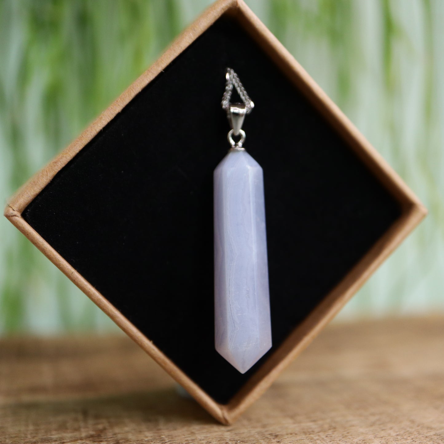 Blauwe kant agaat 925