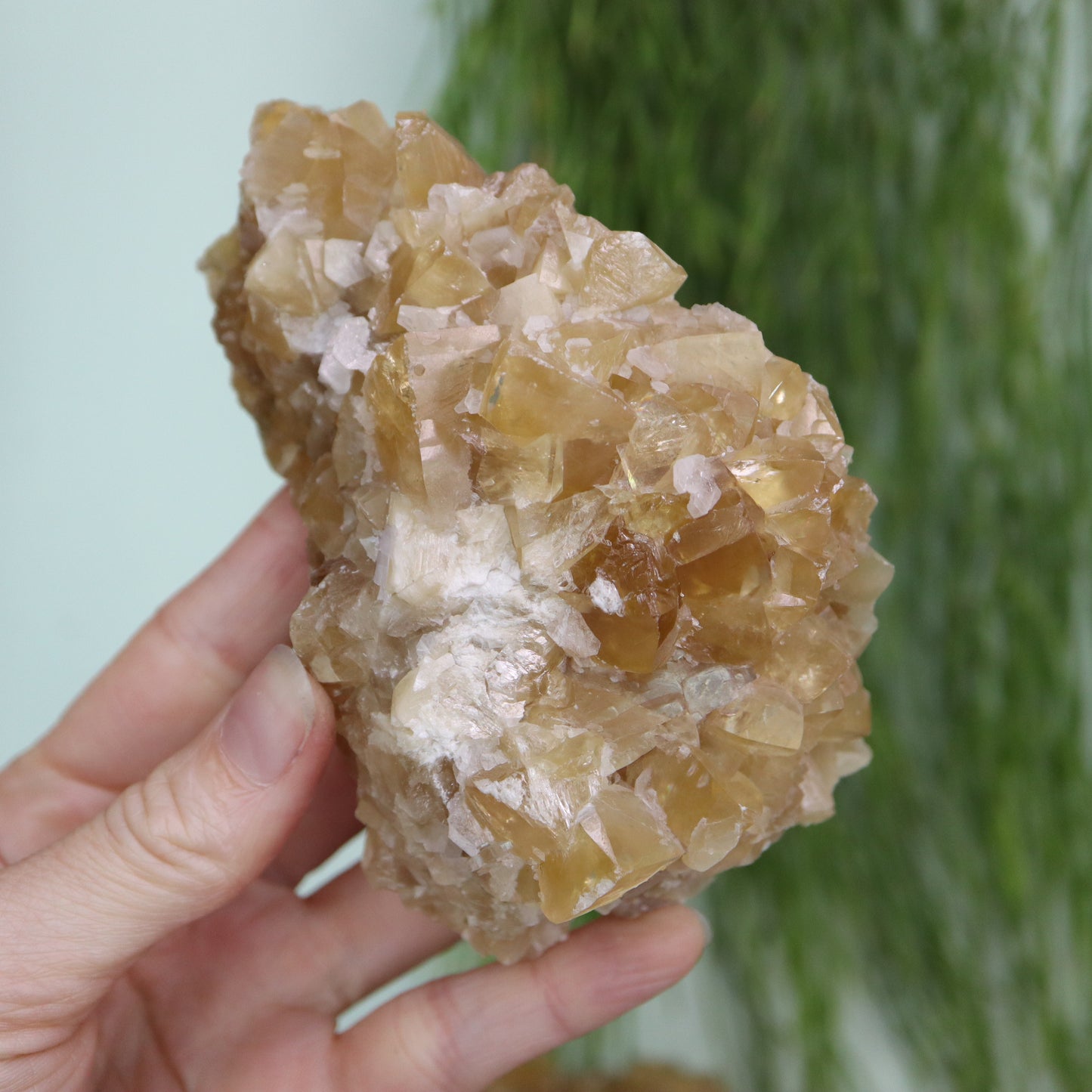 Honey calcite cluster UV