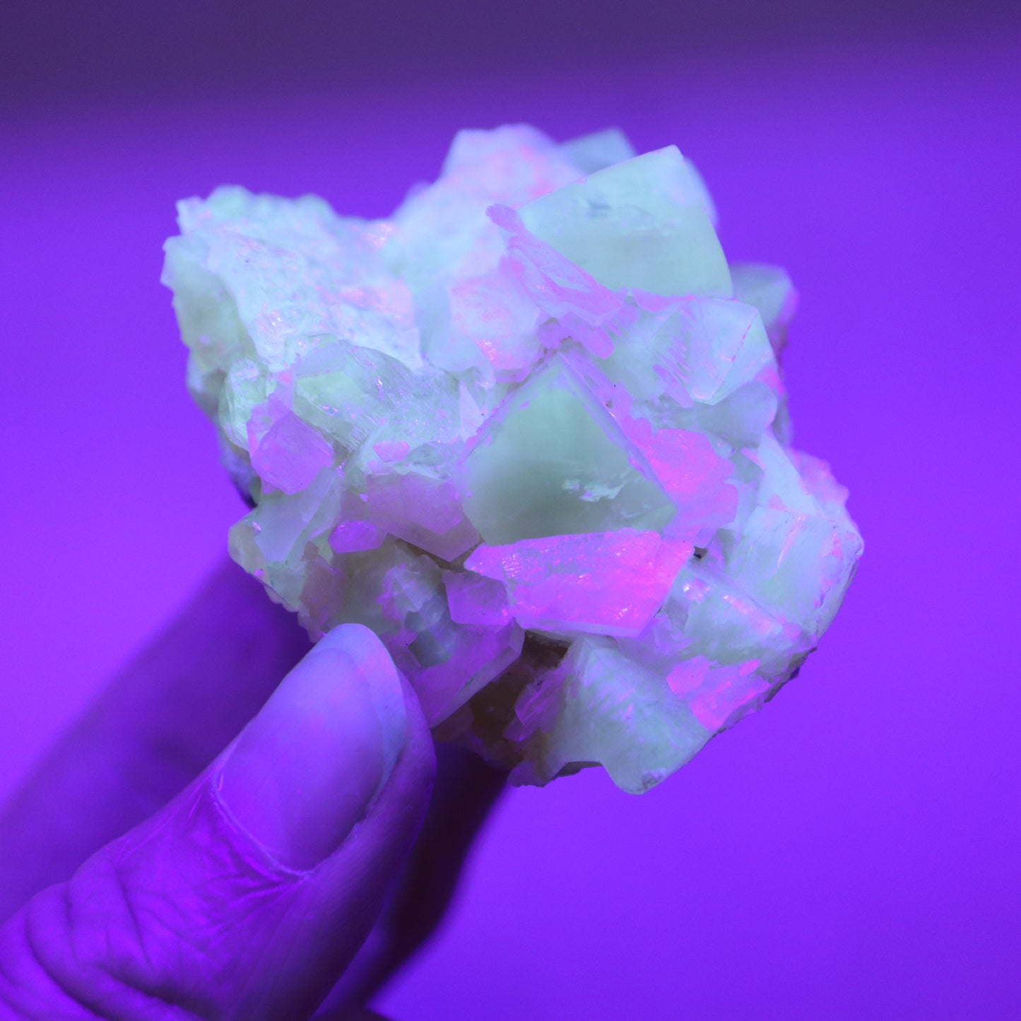 Honey calcite cluster UV