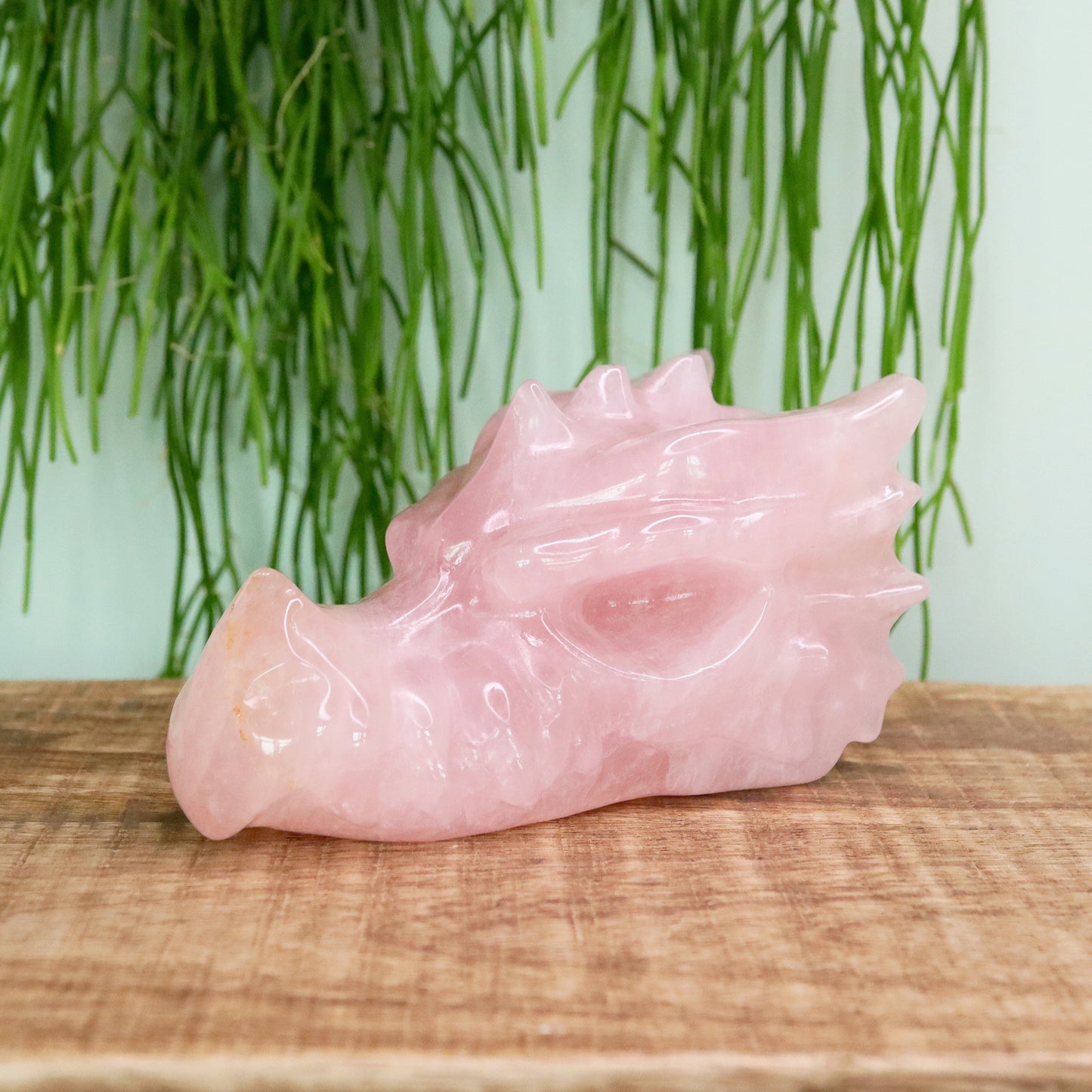 Draken schedel Rozenkwarts