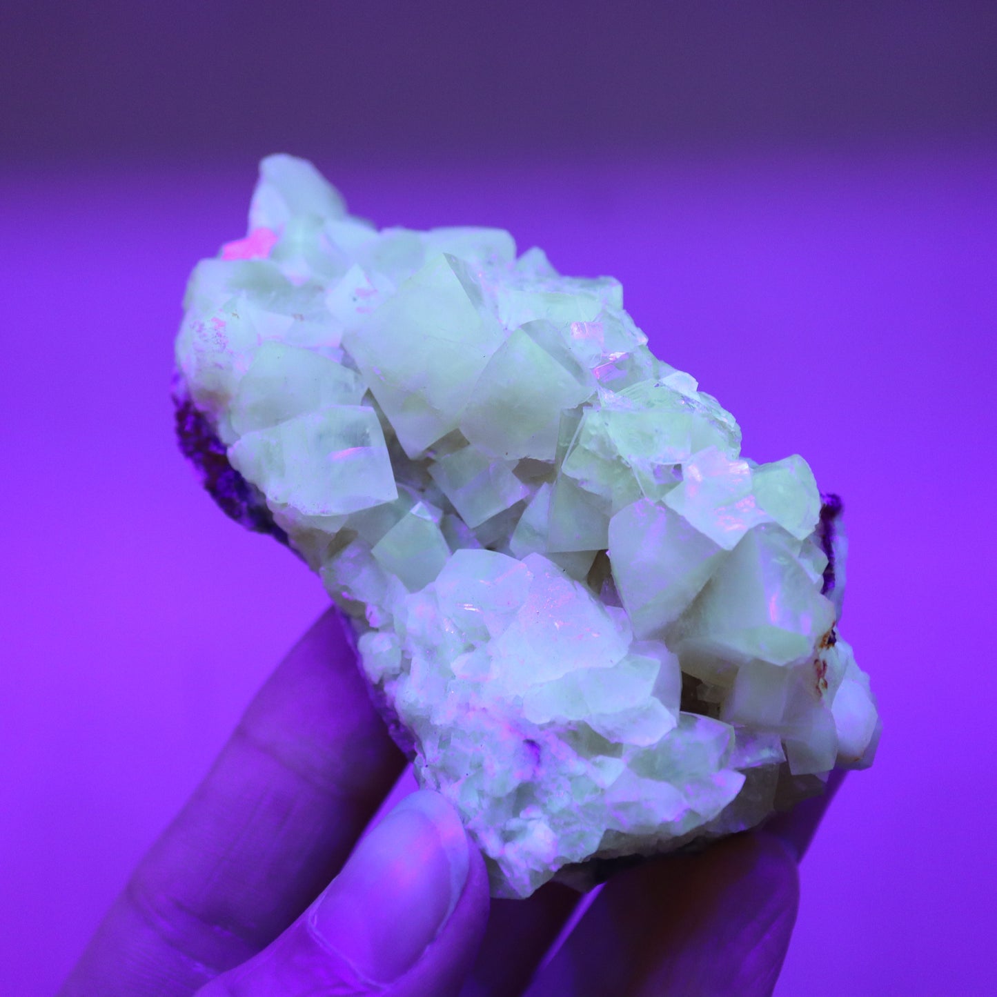 Honey calcite cluster UV