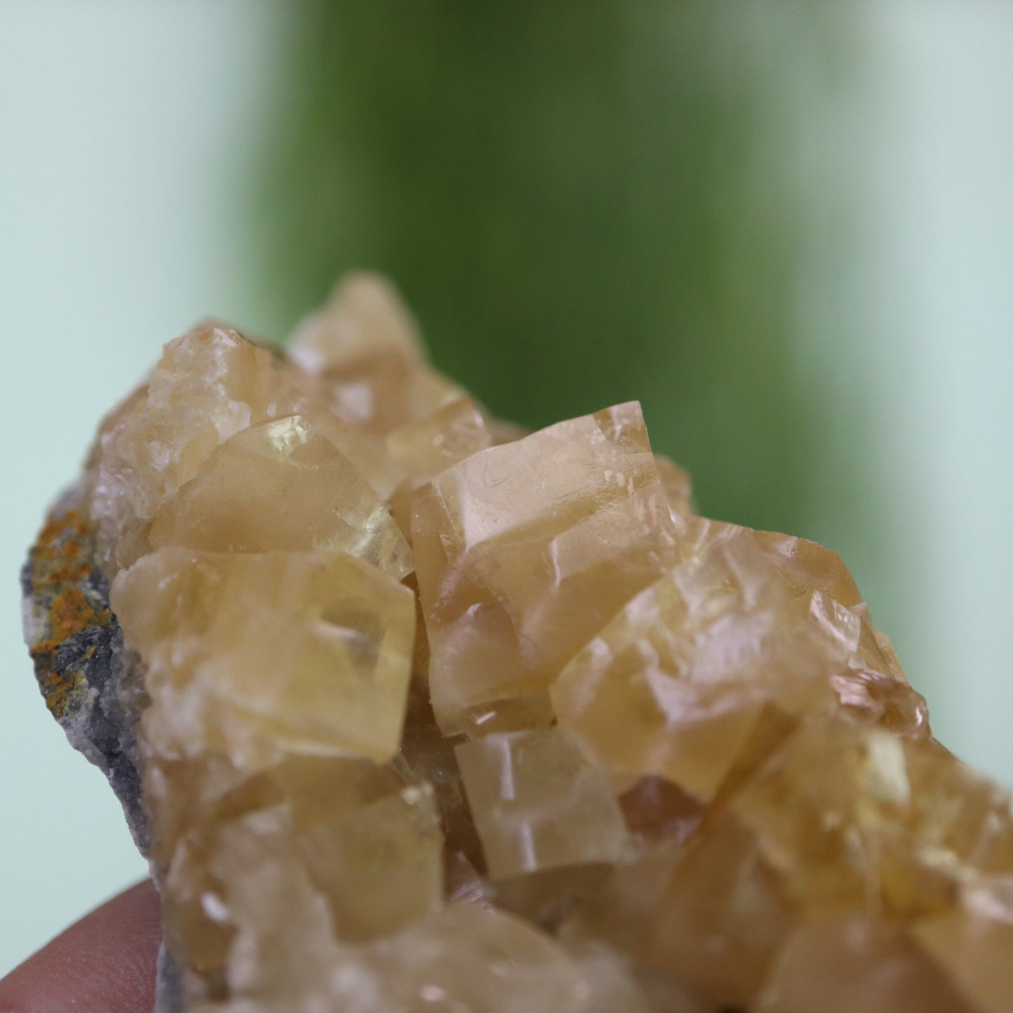 Honey calcite cluster UV