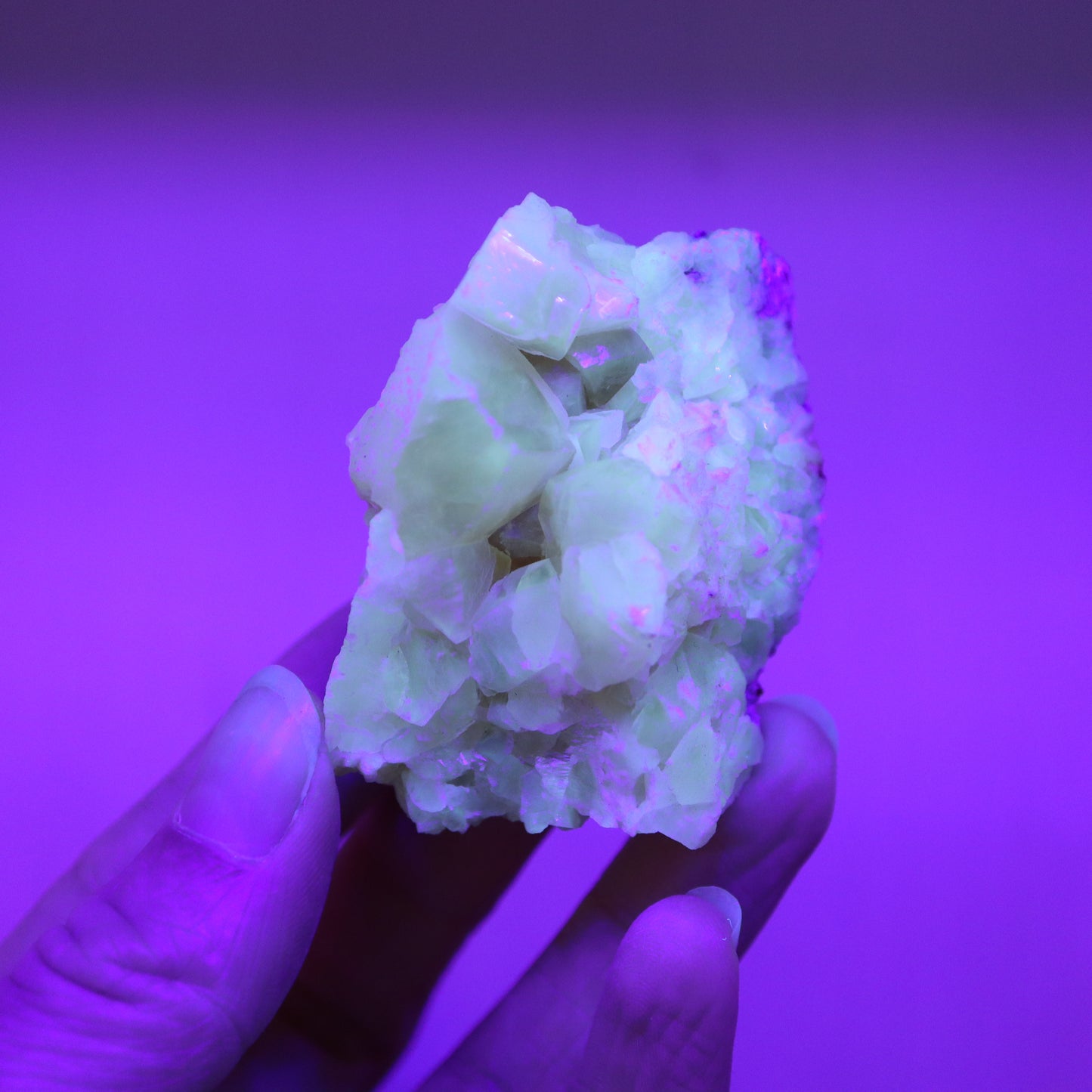 Honey calcite cluster UV