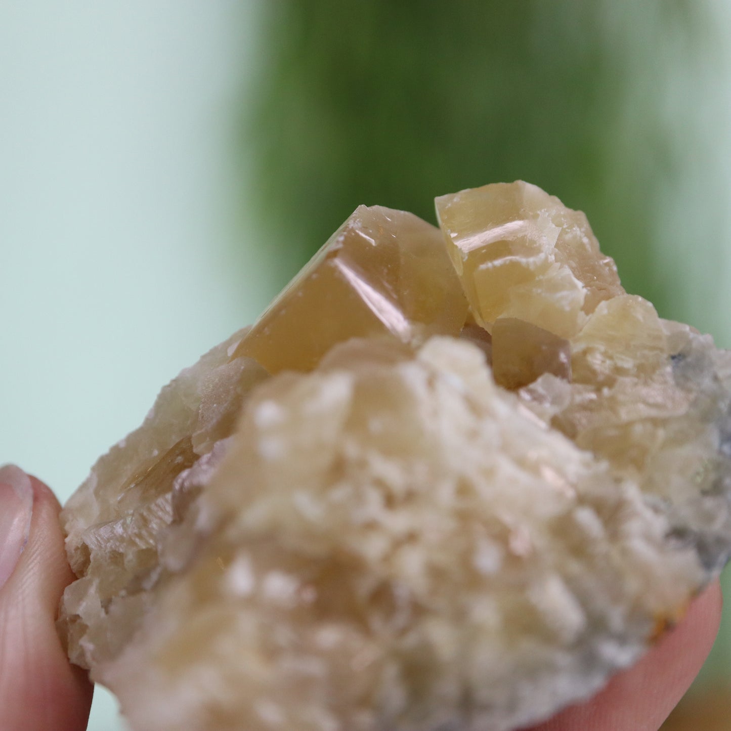 Honey calcite cluster UV