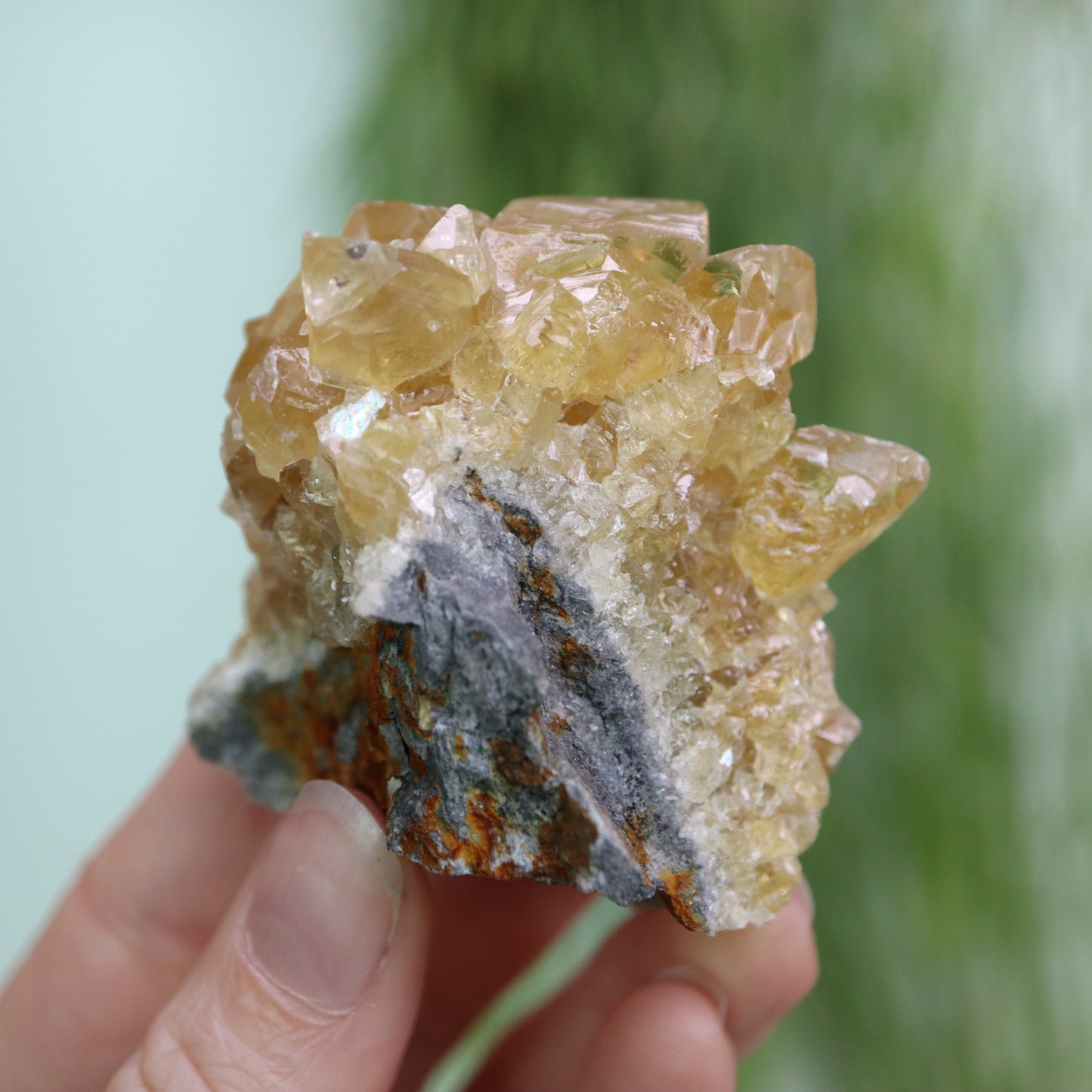 Honey calcite cluster UV