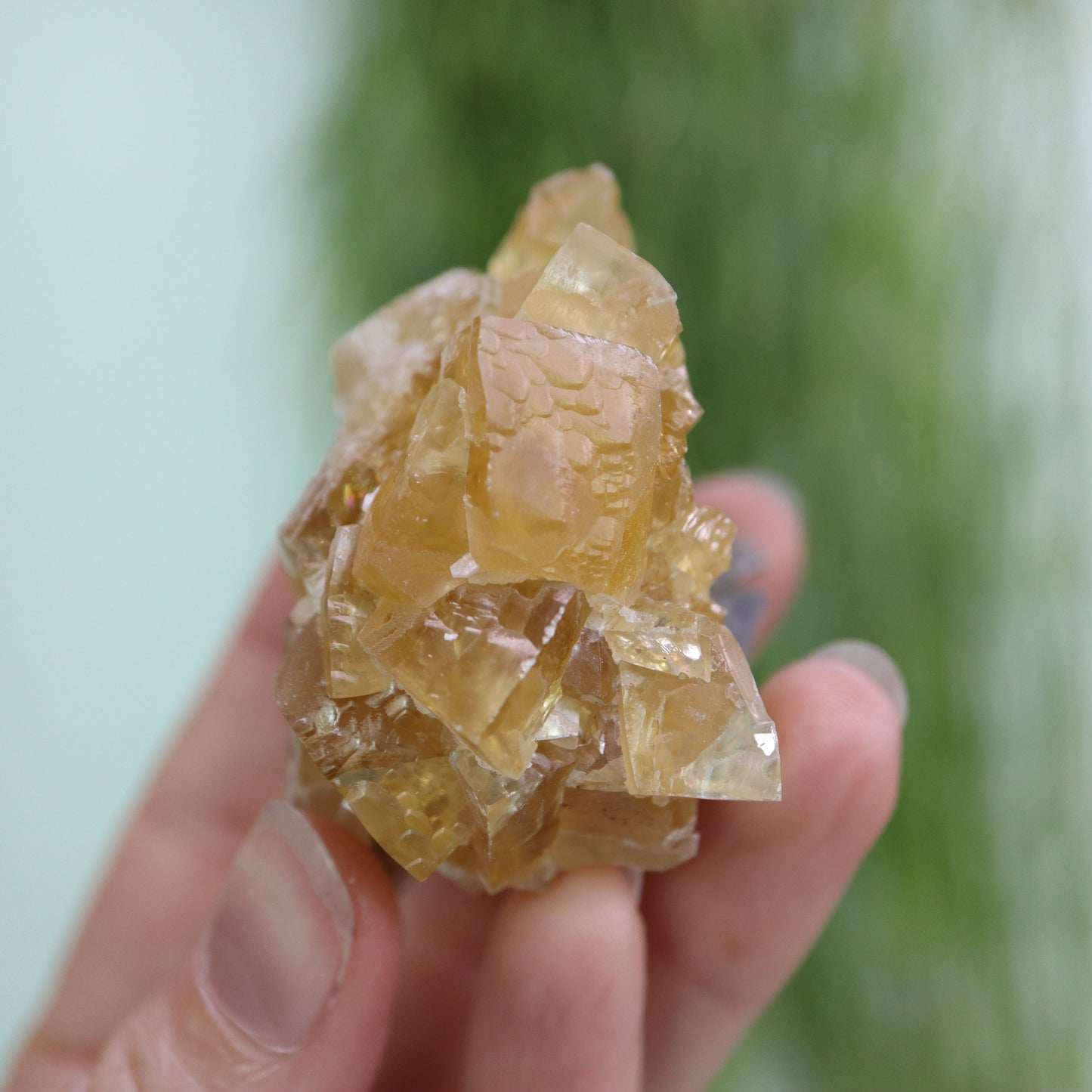 Honey calcite cluster UV