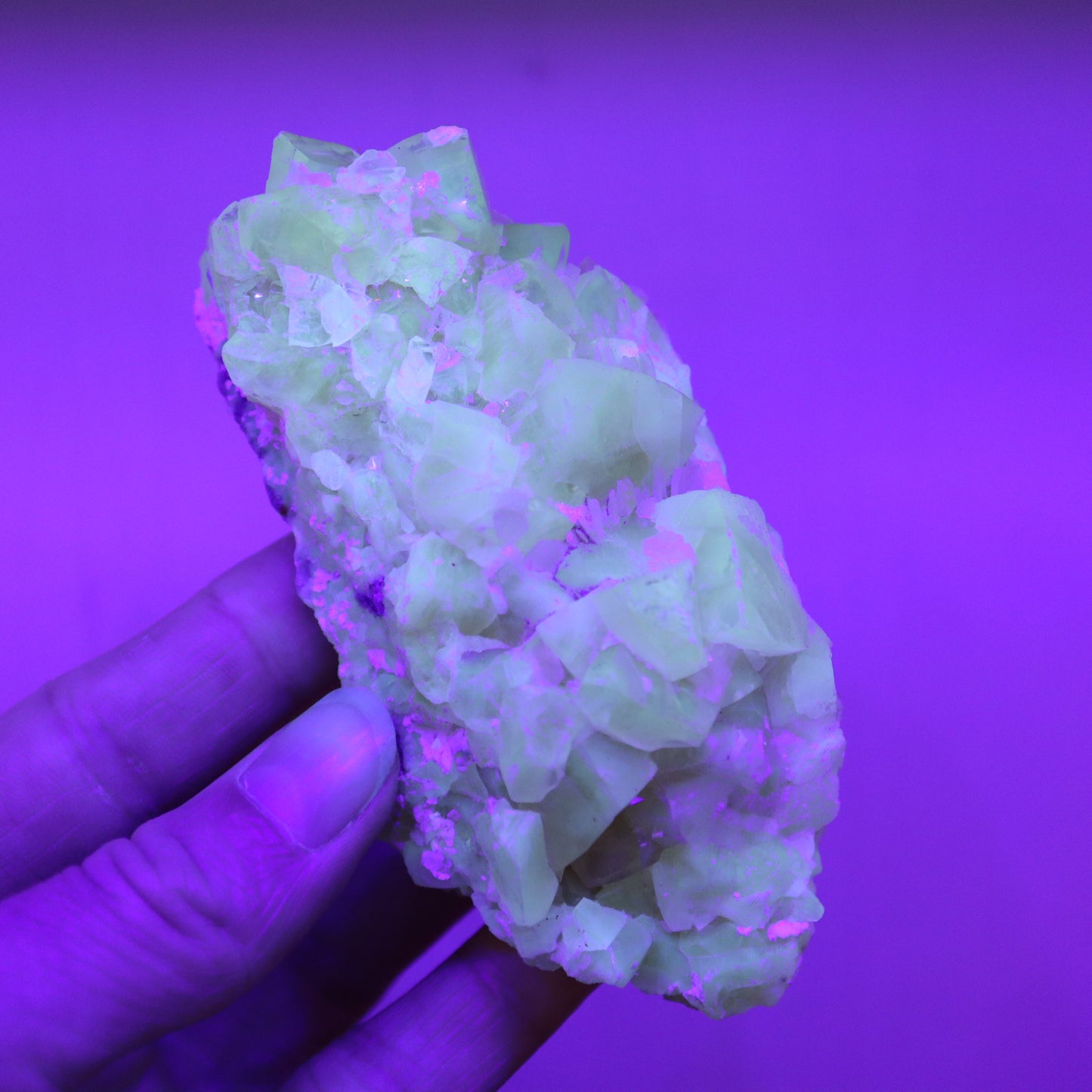 Honey calcite cluster UV