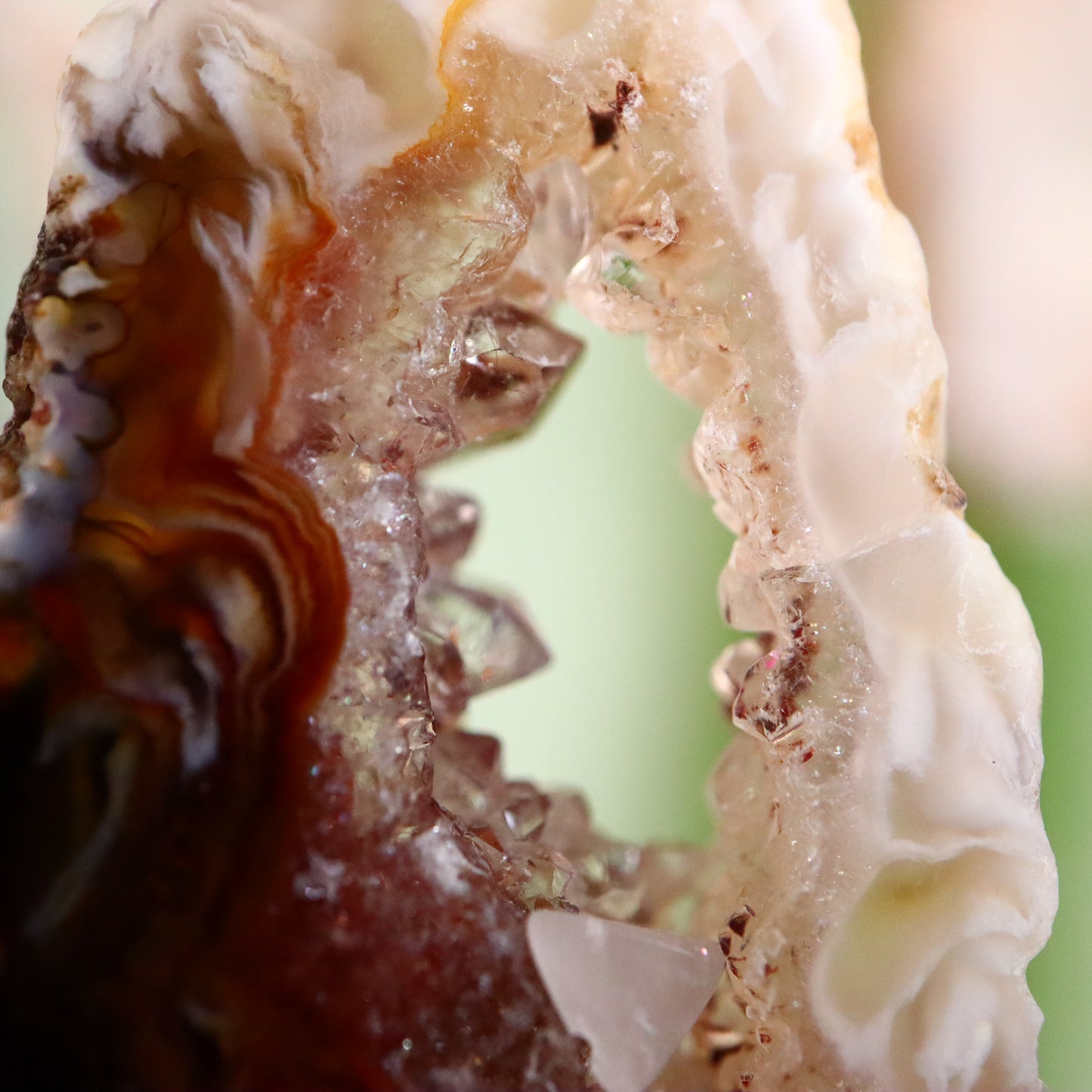 Agaat schijf hanger zilver metaal