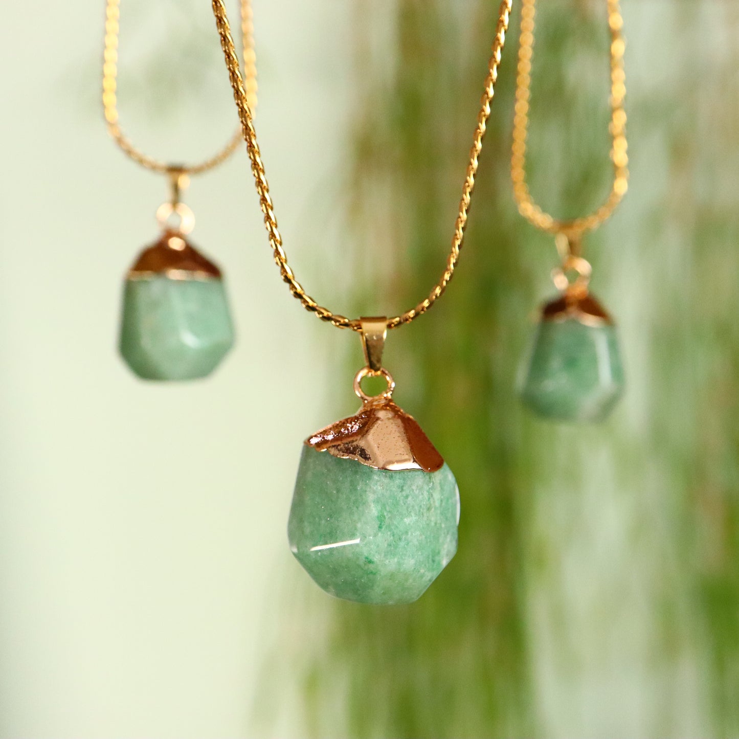 groene aventurijn hanger goud metaal