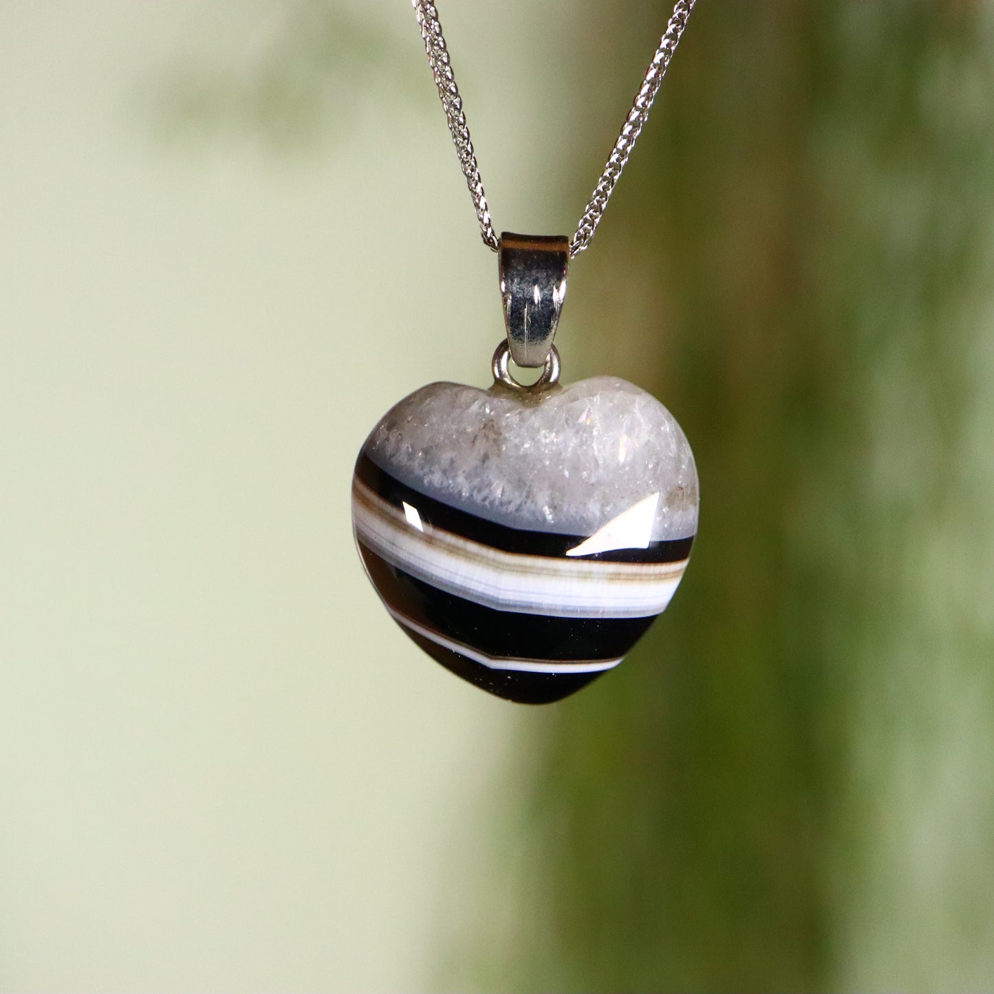 Tuxedo Agaat hanger metaal