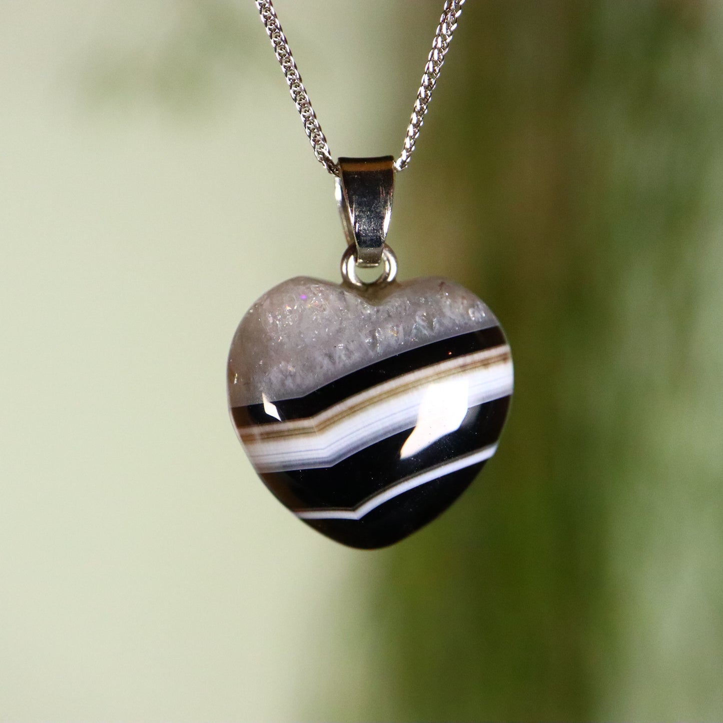 Tuxedo Agaat hanger metaal