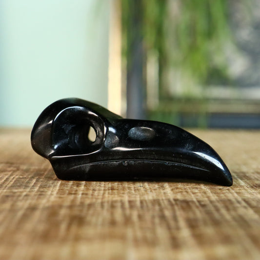 raven schedel / hanger Obsidiaan