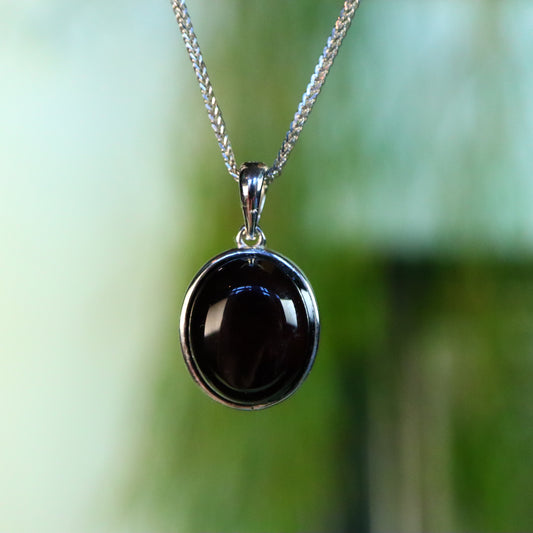 Obsidiaan hanger 925 zilver
