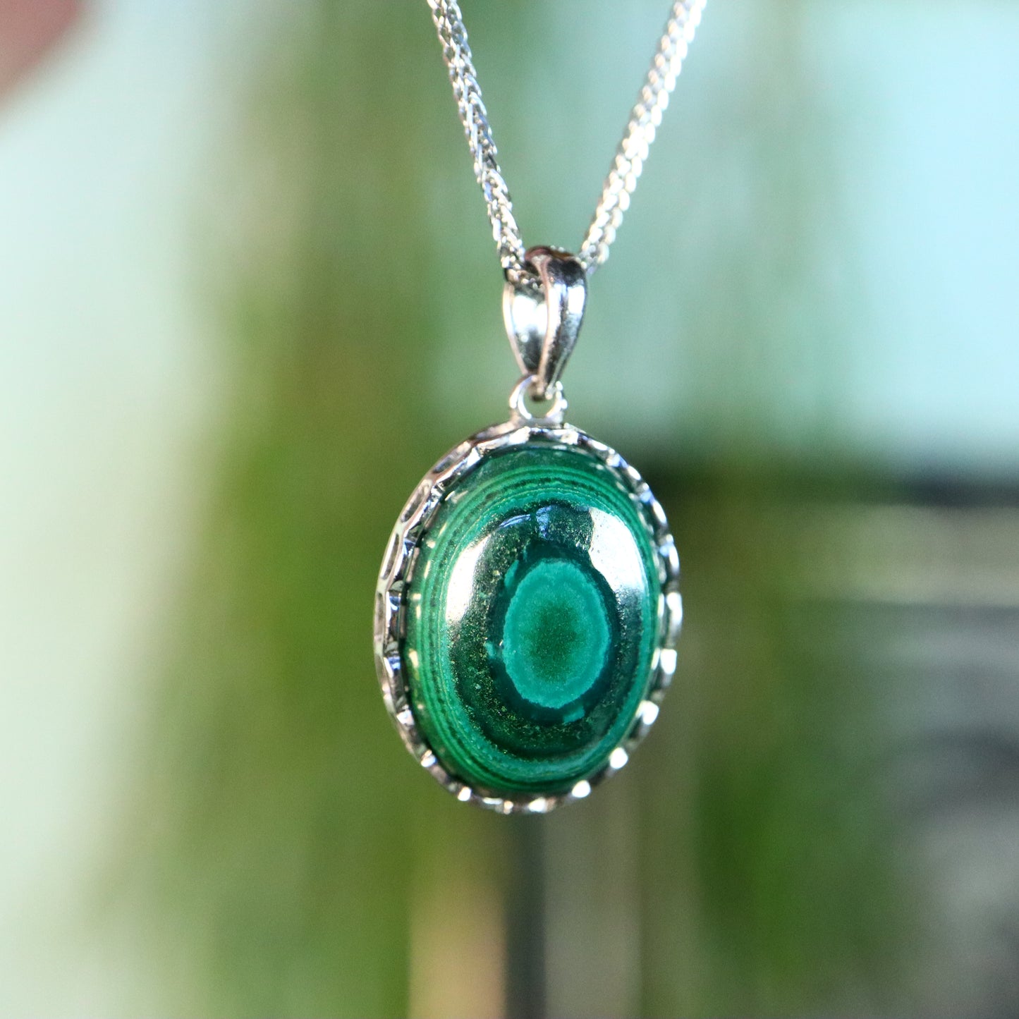 Chrysocolla hanger 925 zilver