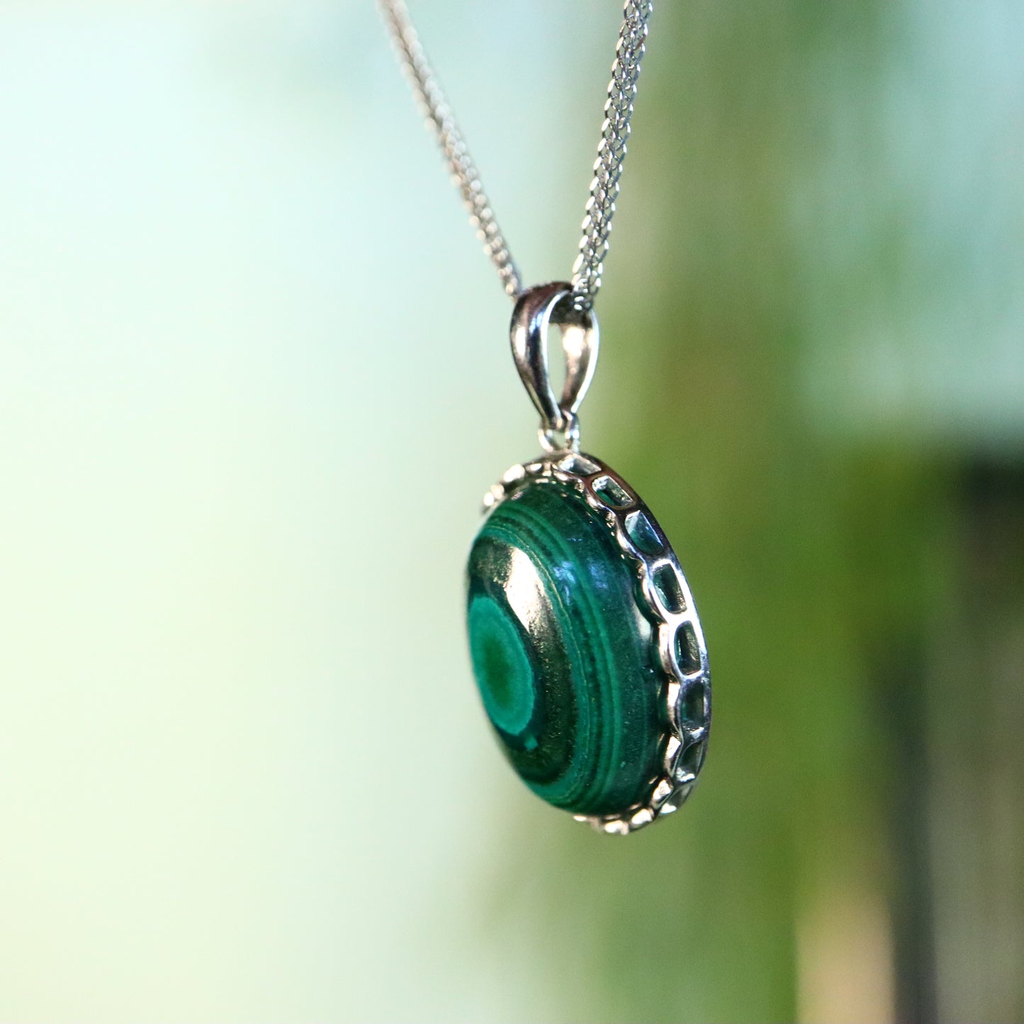 Chrysocolla hanger 925 zilver